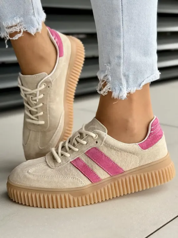 Sneakersy damskie ze skóry naturalnej