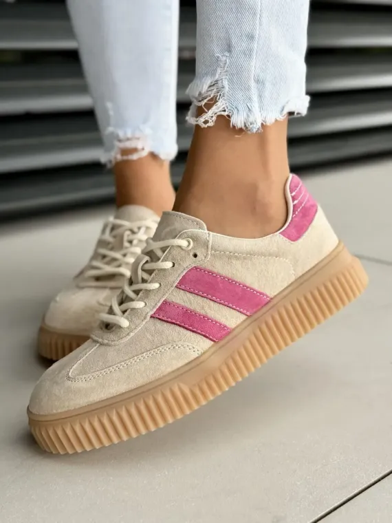 Sneakersy damskie ze skóry naturalnej