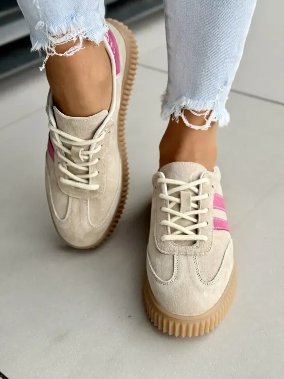 Sneakersy damskie ze skóry naturalnej