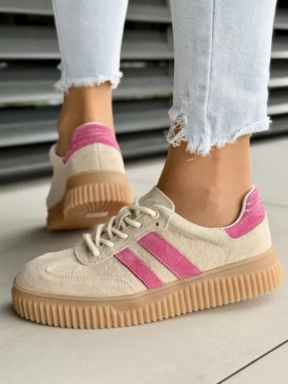 Sneakersy damskie ze skóry naturalnej