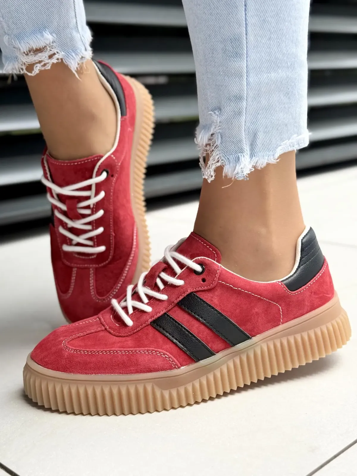 Sneakersy damskie ze skóry naturalnej