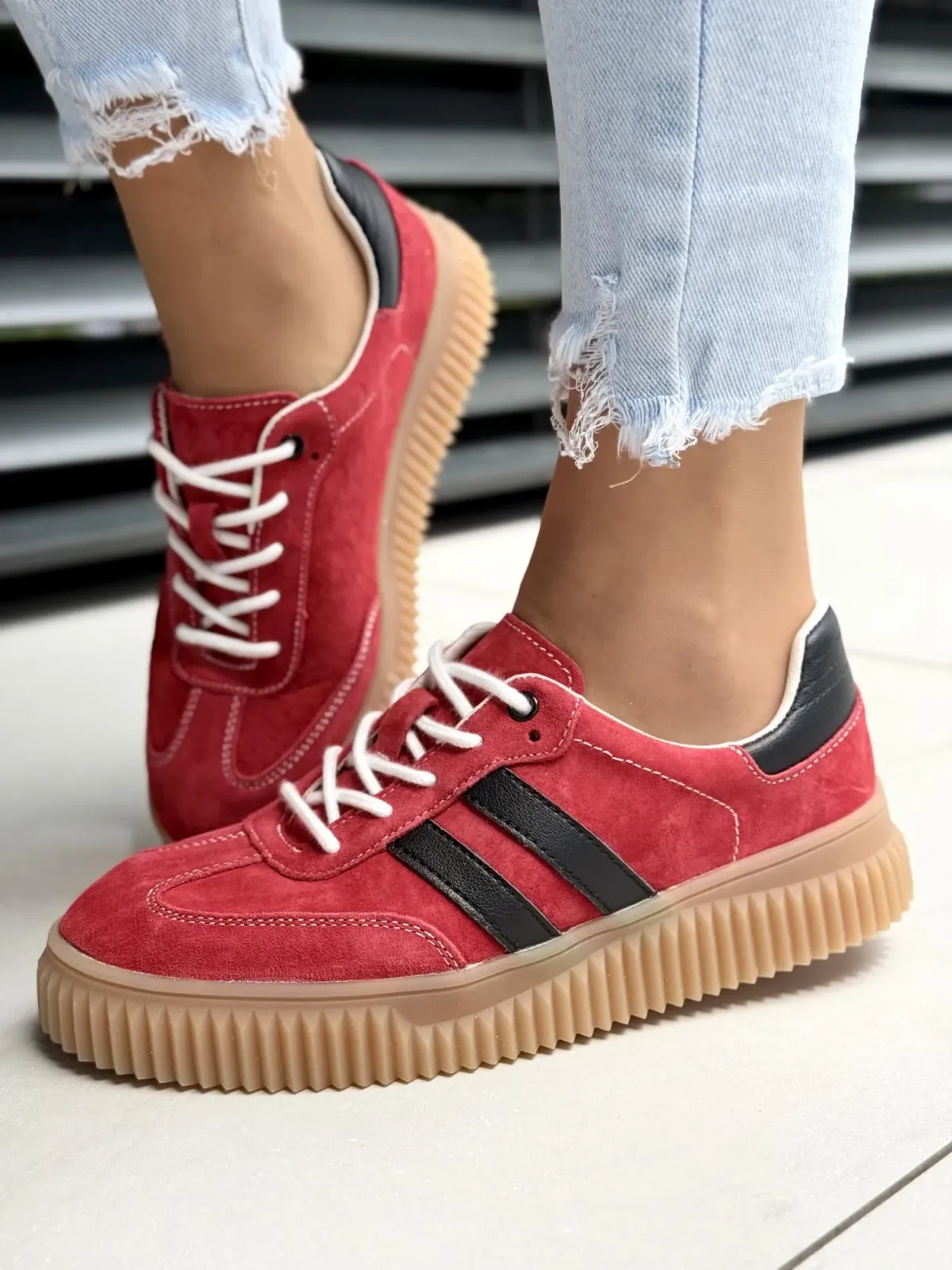 Sneakersy damskie ze skóry naturalnej