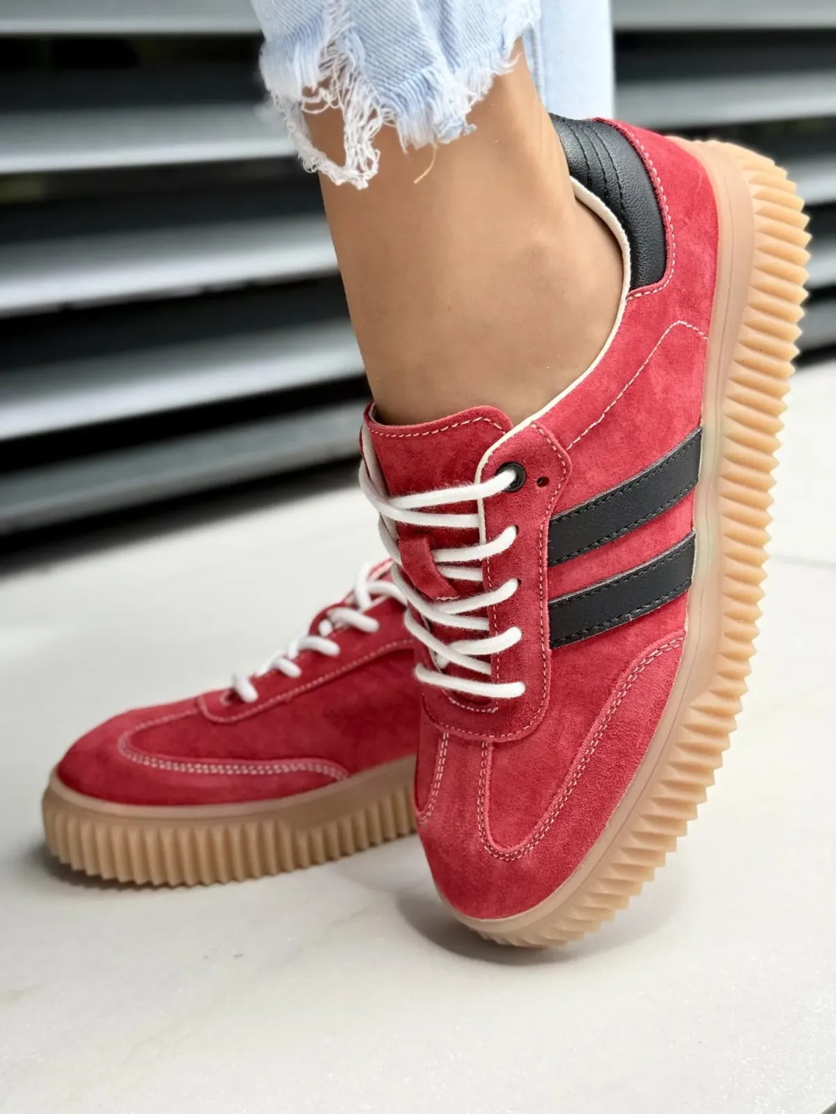 Sneakersy damskie ze skóry naturalnej