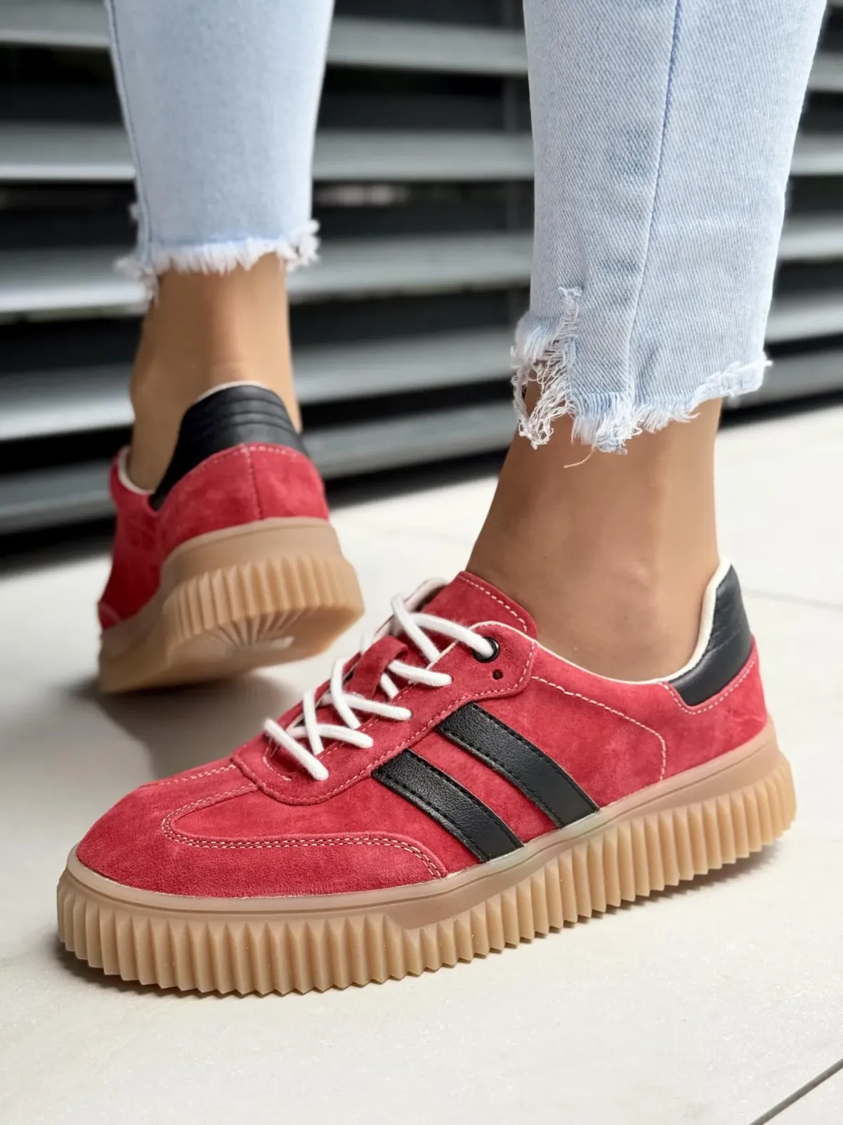 Sneakersy damskie ze skóry naturalnej