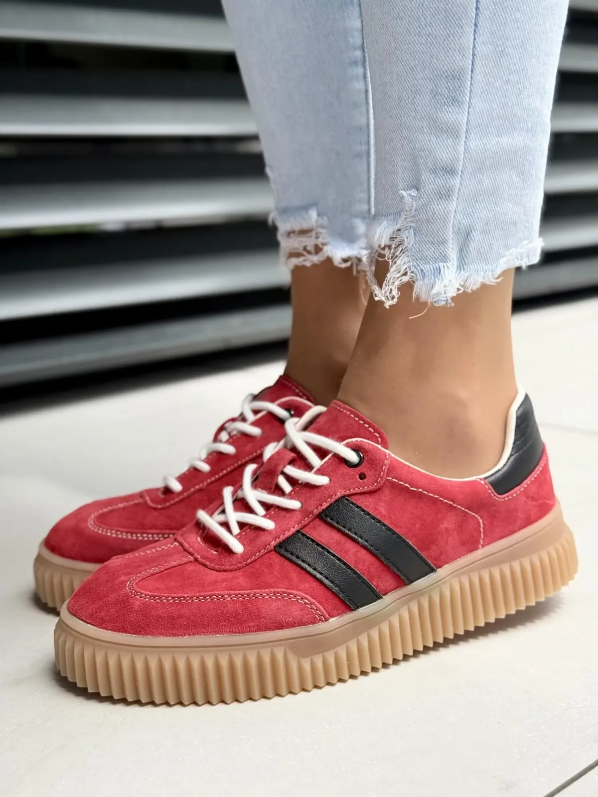 Sneakersy damskie ze skóry naturalnej