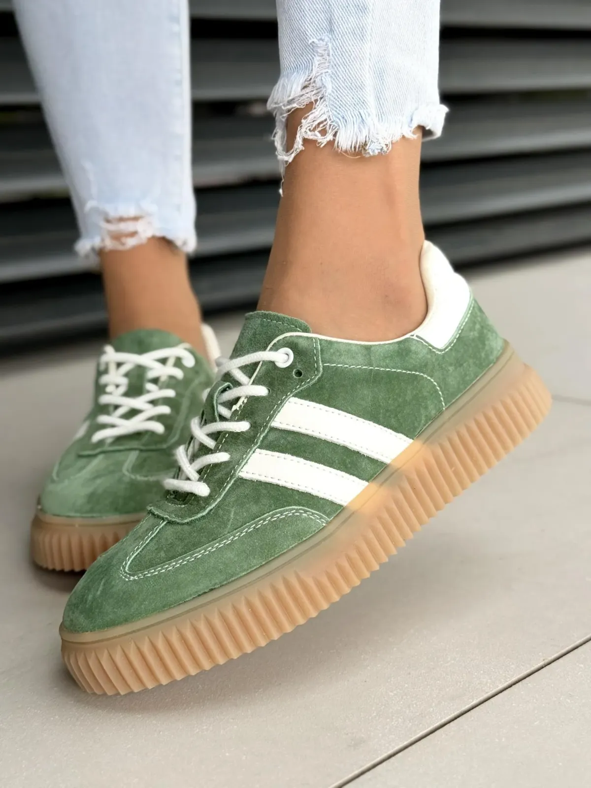 Sneakersy damskie ze skóry naturalnej