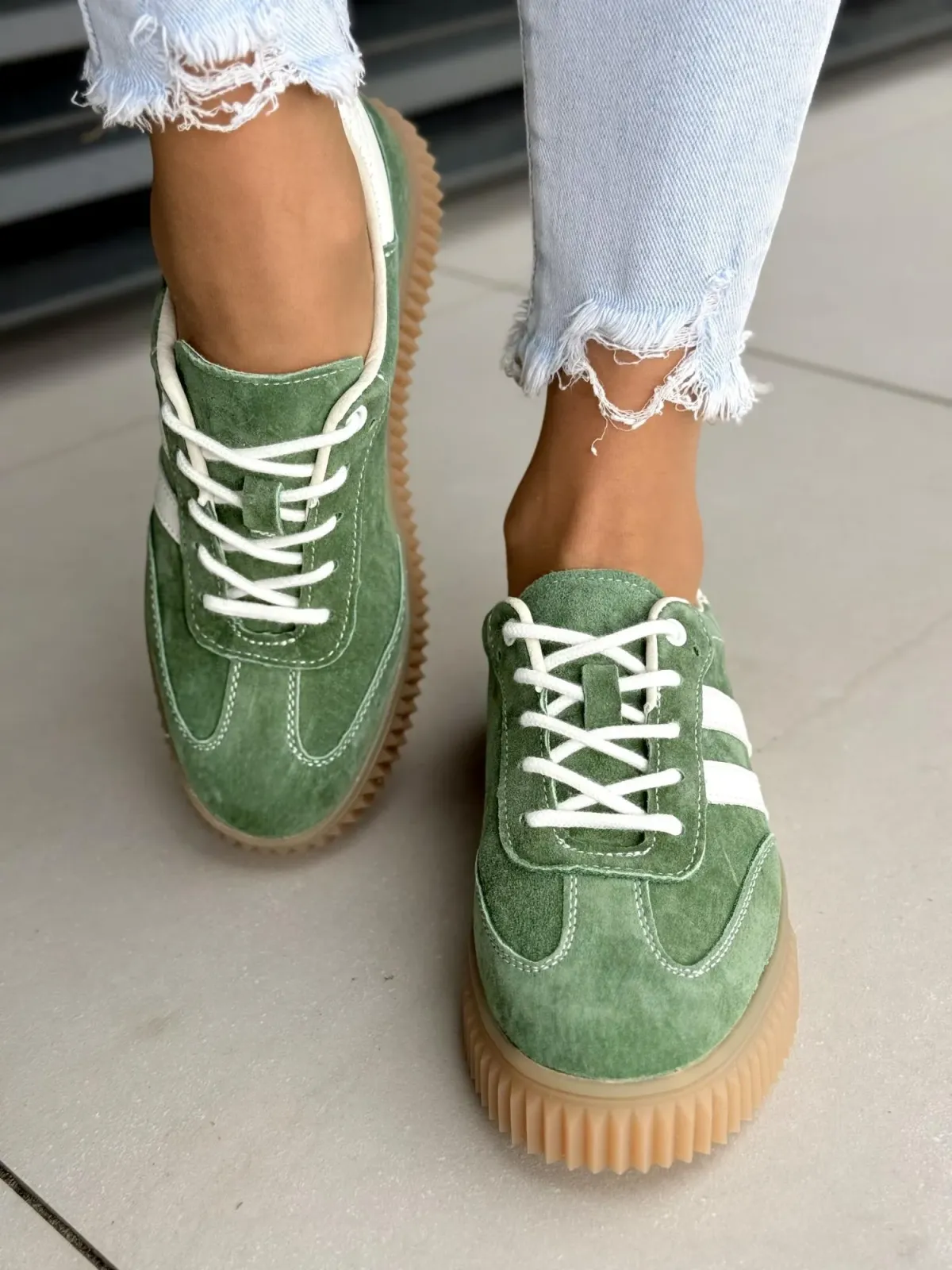 Sneakersy damskie ze skóry naturalnej