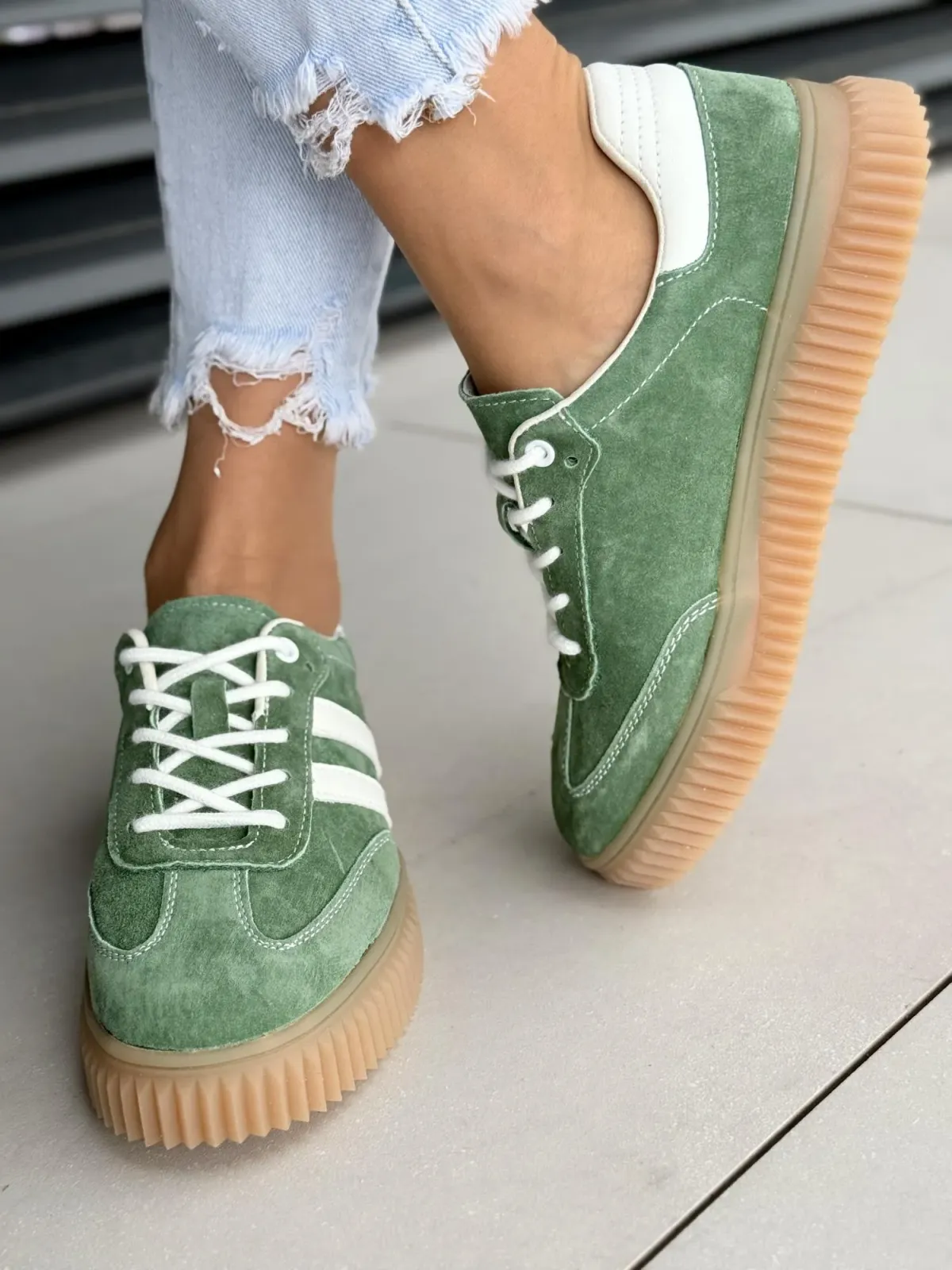 Sneakersy damskie ze skóry naturalnej