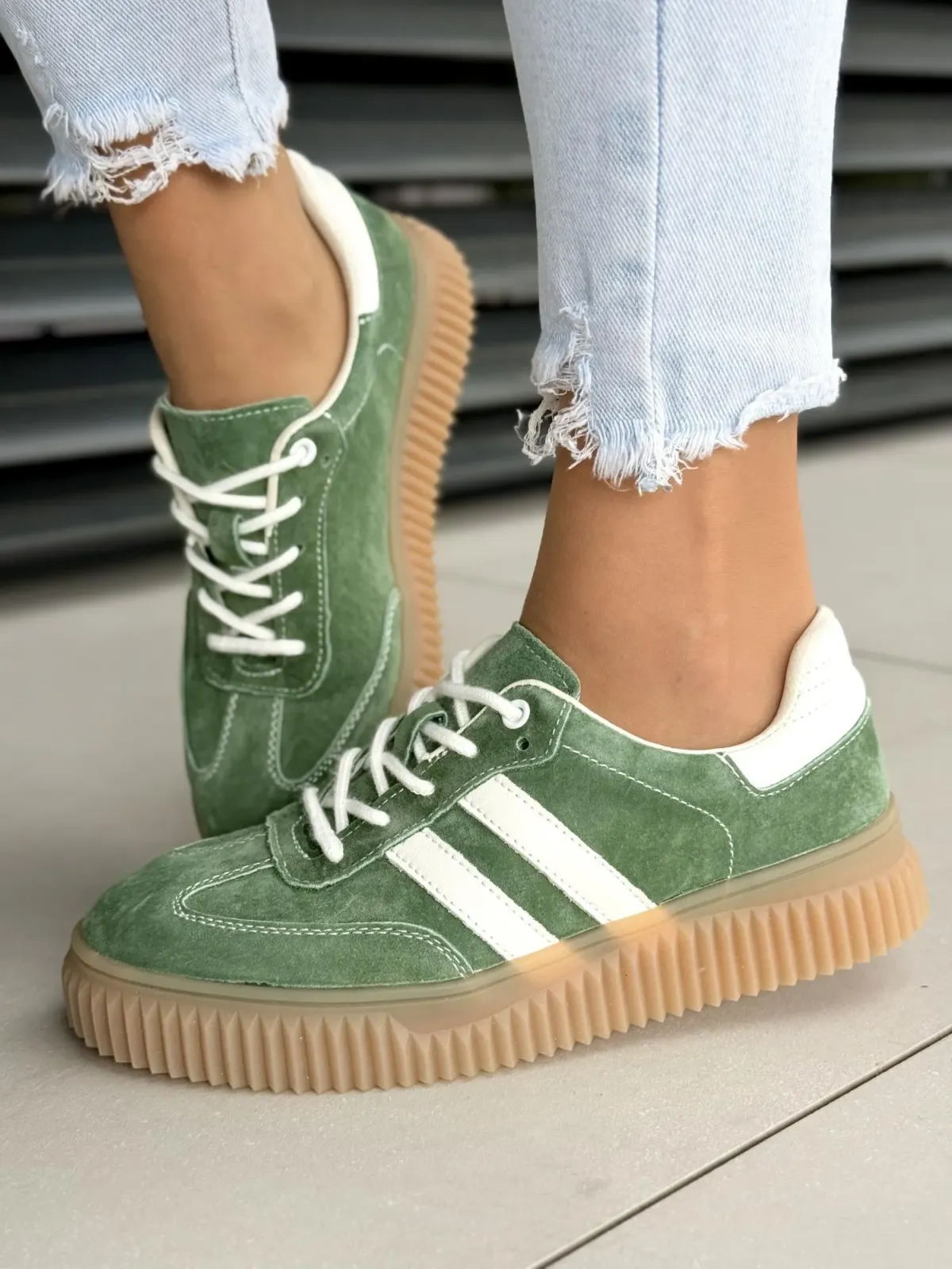 Sneakersy damskie ze skóry naturalnej