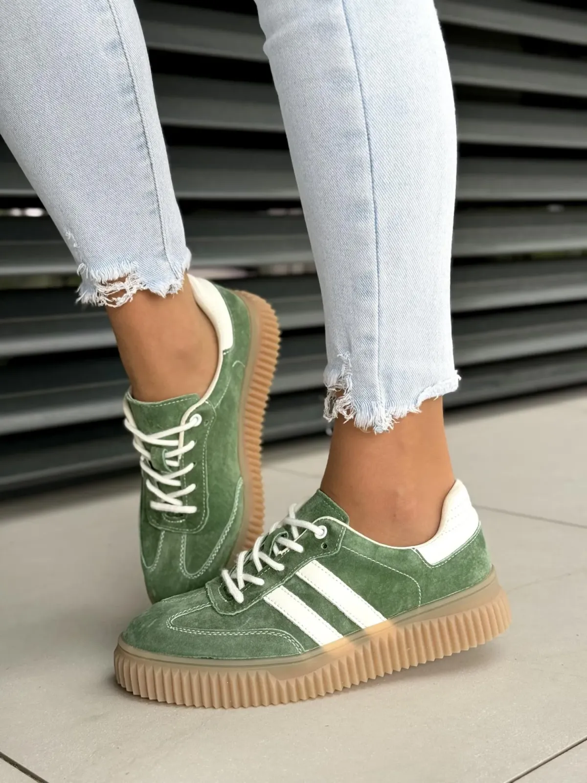 Sneakersy damskie ze skóry naturalnej