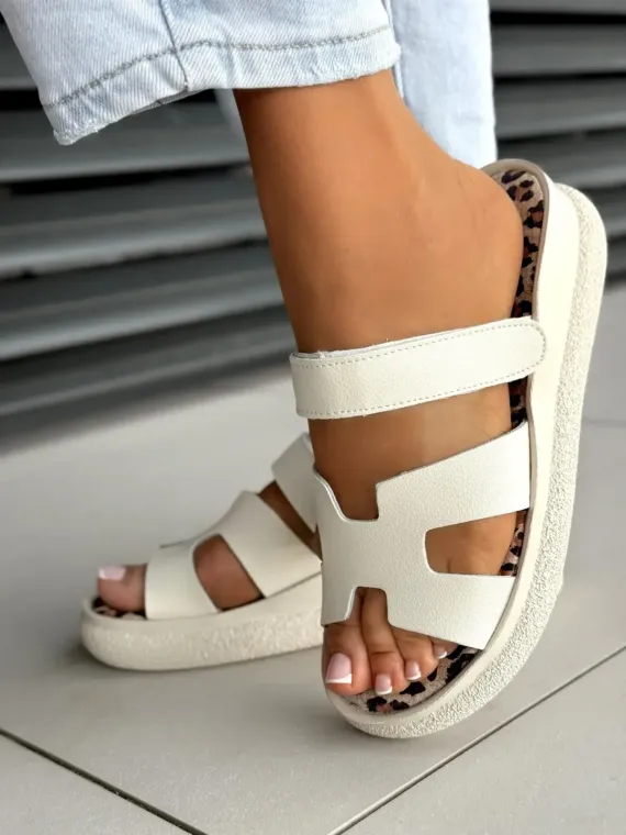 Klapki damskie ze skóry naturalnej