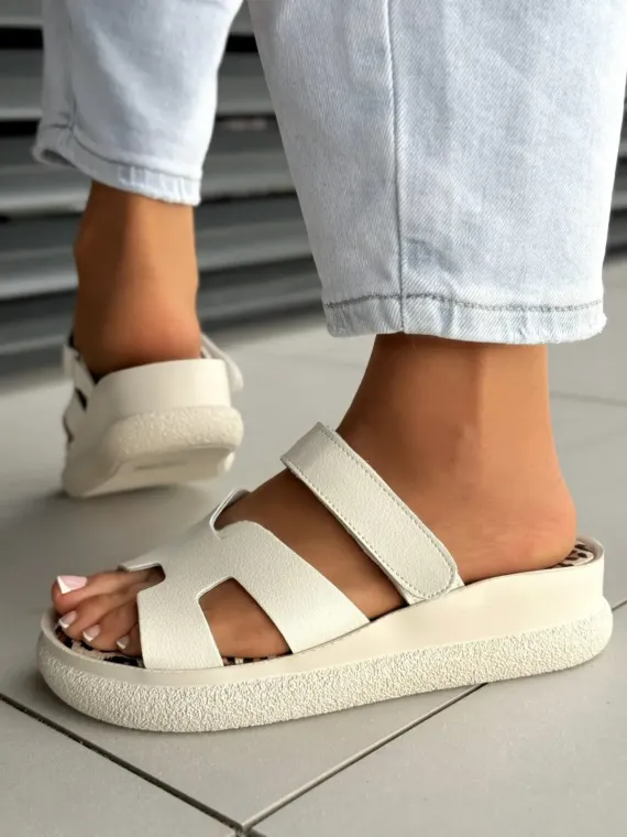 Klapki damskie ze skóry naturalnej