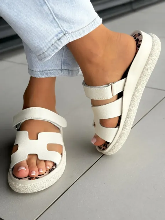 Klapki damskie ze skóry naturalnej