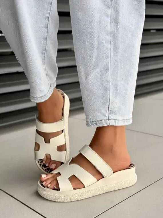 Klapki damskie ze skóry naturalnej