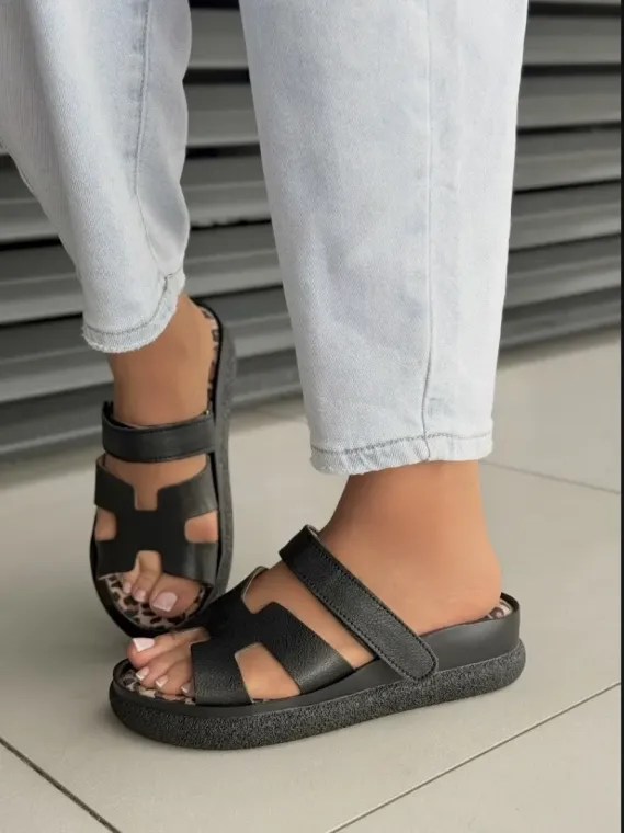 Klapki damskie ze skóry naturalnej