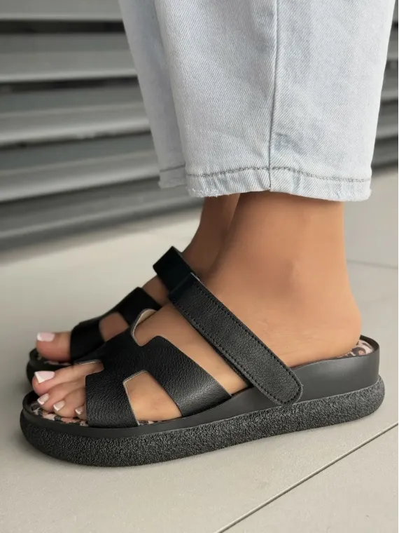 Klapki damskie ze skóry naturalnej