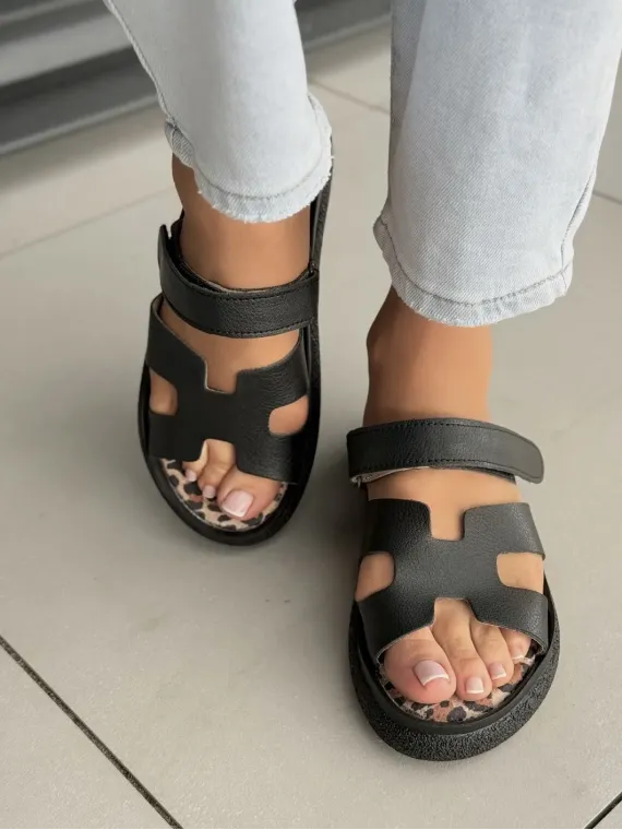 Klapki damskie ze skóry naturalnej