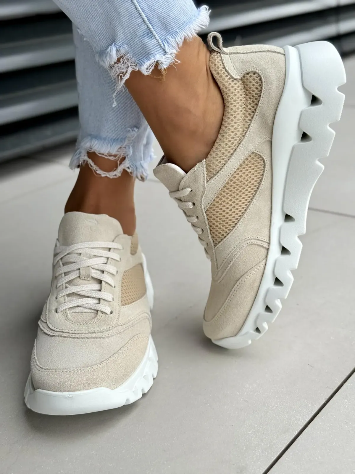 Sneakersy damskie OLEKSY ze skóry naturalnej Polskiej produkcji