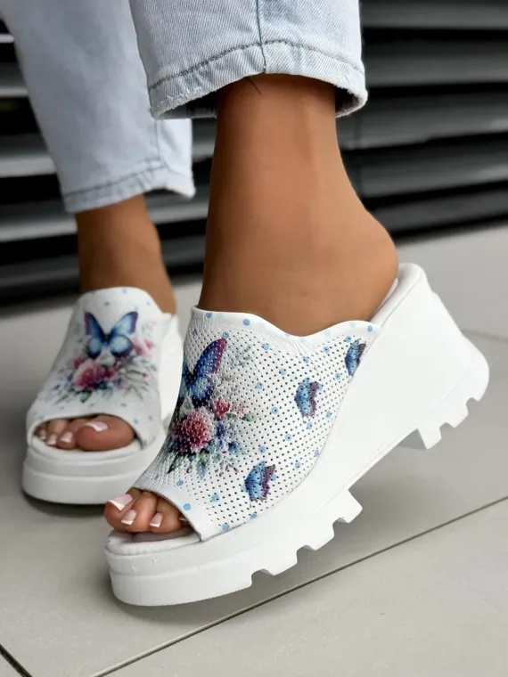 Klapki damskie ze skóry naturalnej