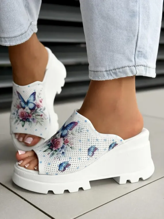 Klapki damskie ze skóry naturalnej