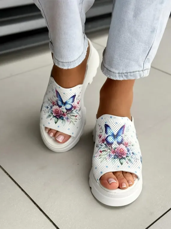 Klapki damskie ze skóry naturalnej