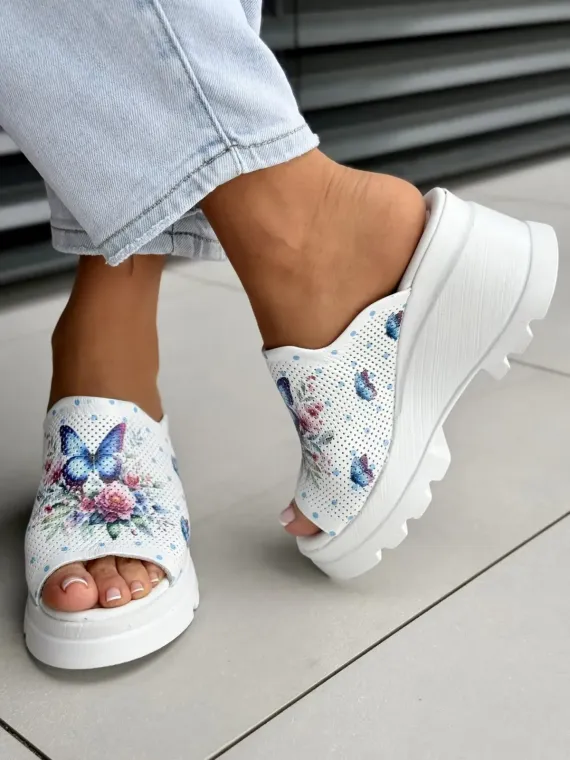 Klapki damskie ze skóry naturalnej