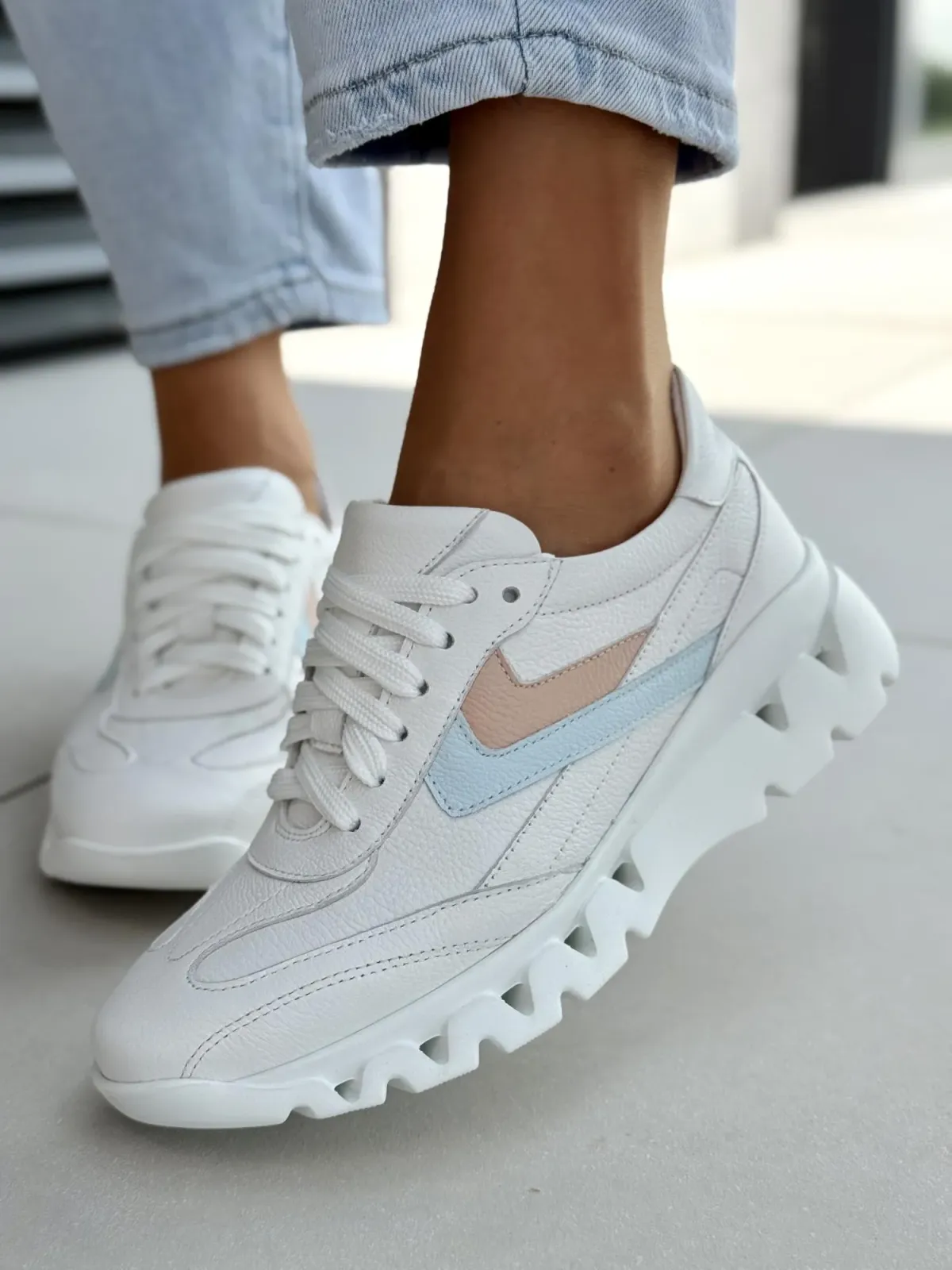 Sneakersy damskie OLEKSY ze skóry naturalnej Polskiej produkcji