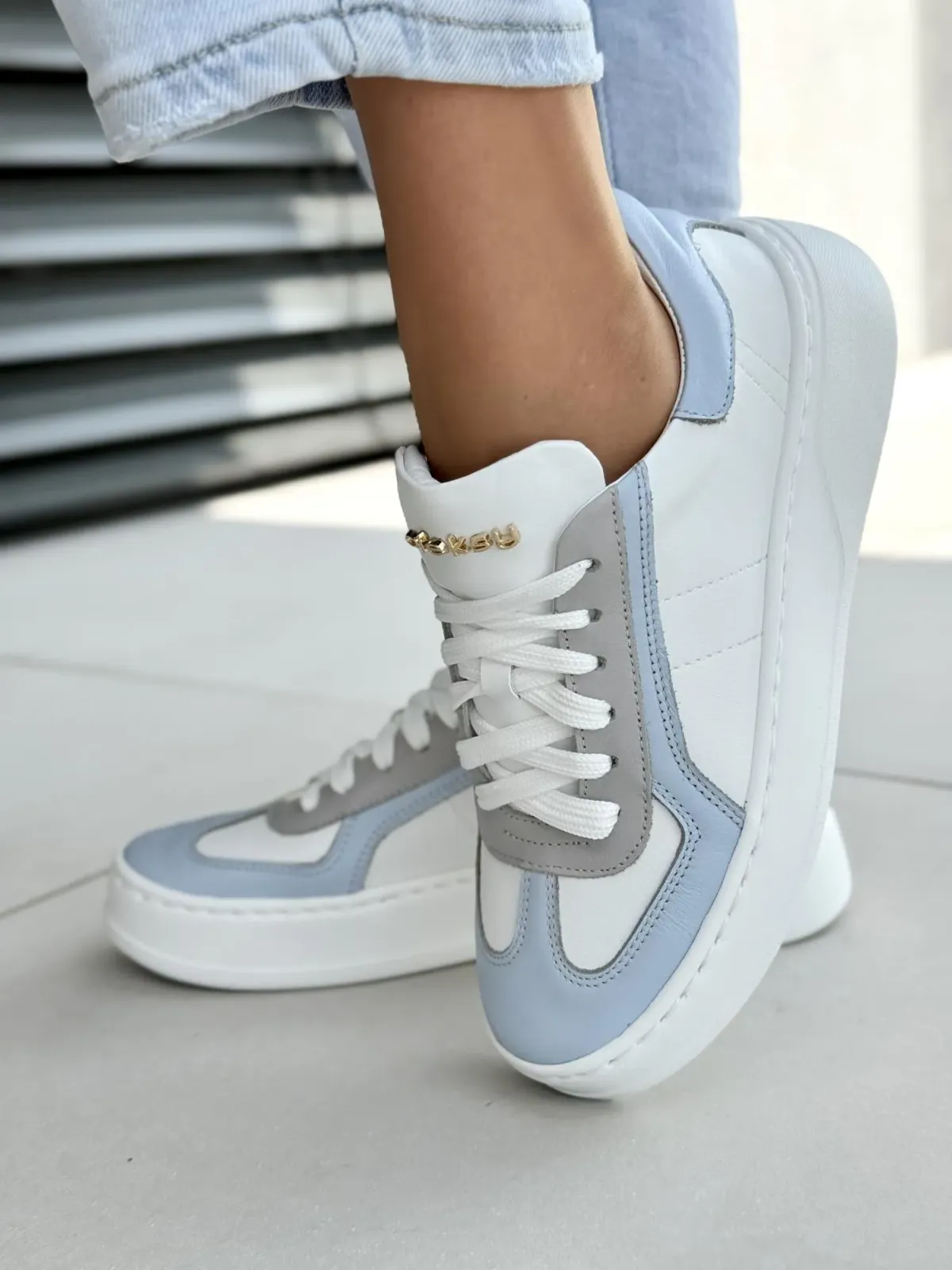 Sneakersy damskie OLEKSY ze skóry naturalnej Polskiej produkcji