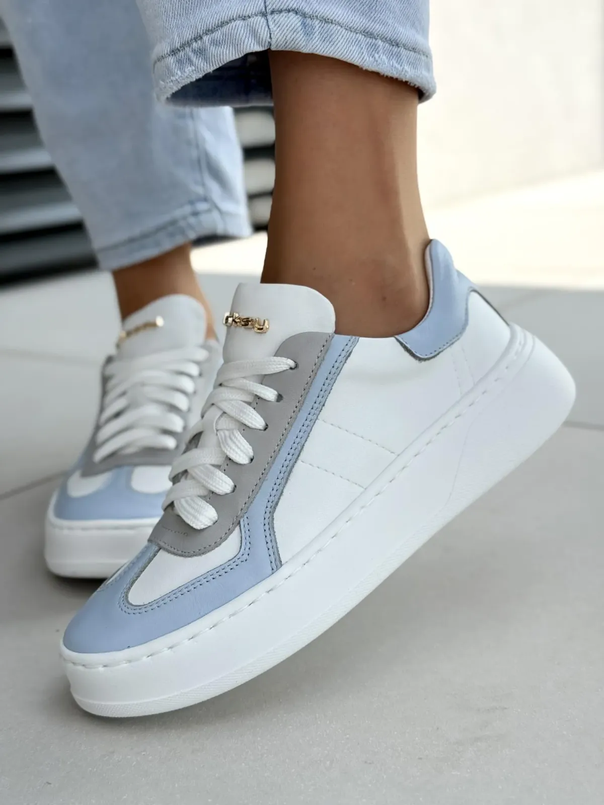 Sneakersy damskie OLEKSY ze skóry naturalnej Polskiej produkcji