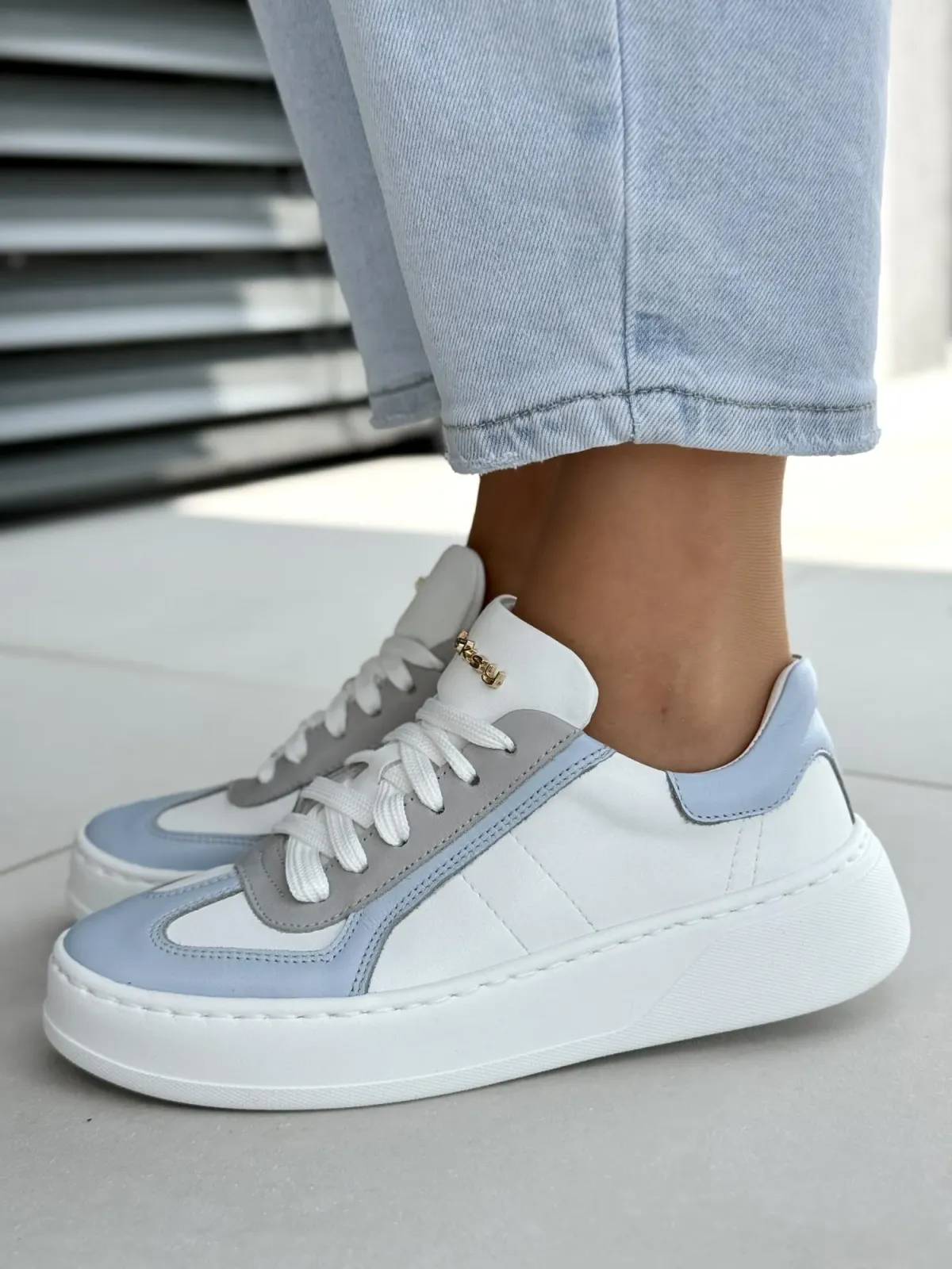 Sneakersy damskie OLEKSY ze skóry naturalnej Polskiej produkcji