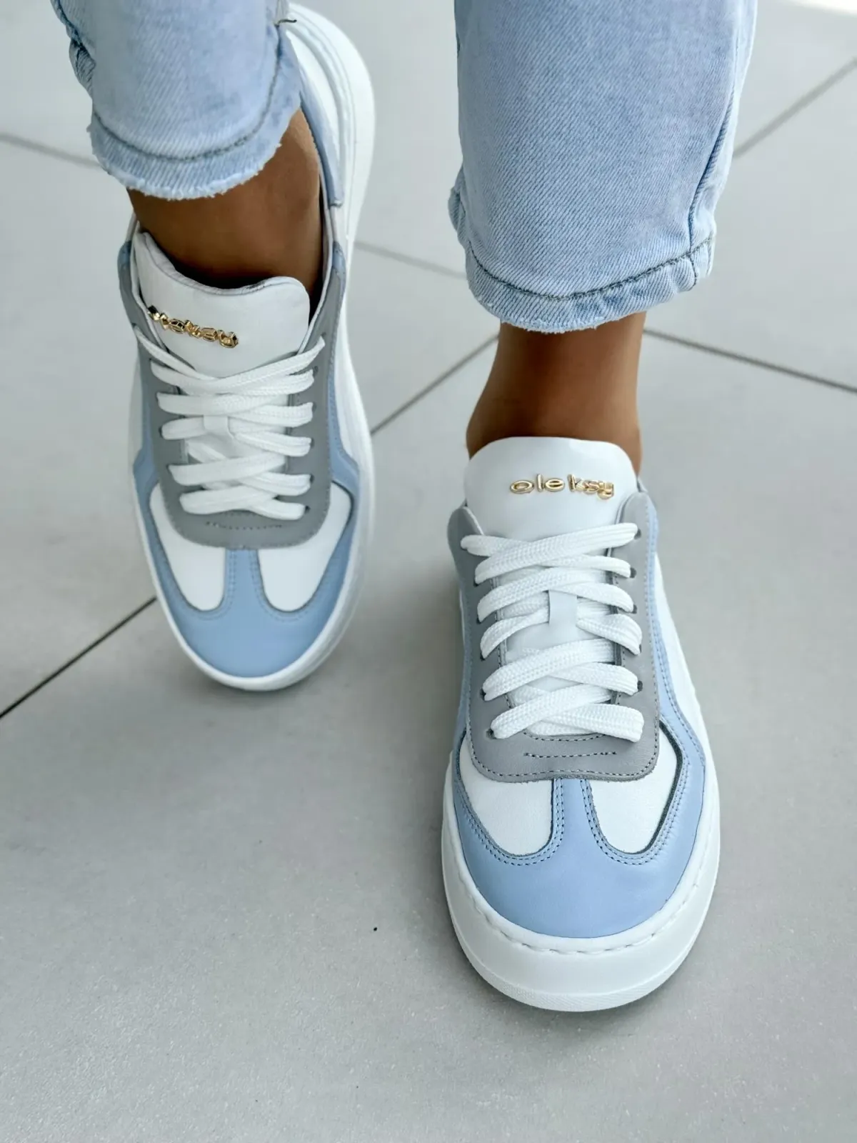 Sneakersy damskie OLEKSY ze skóry naturalnej Polskiej produkcji