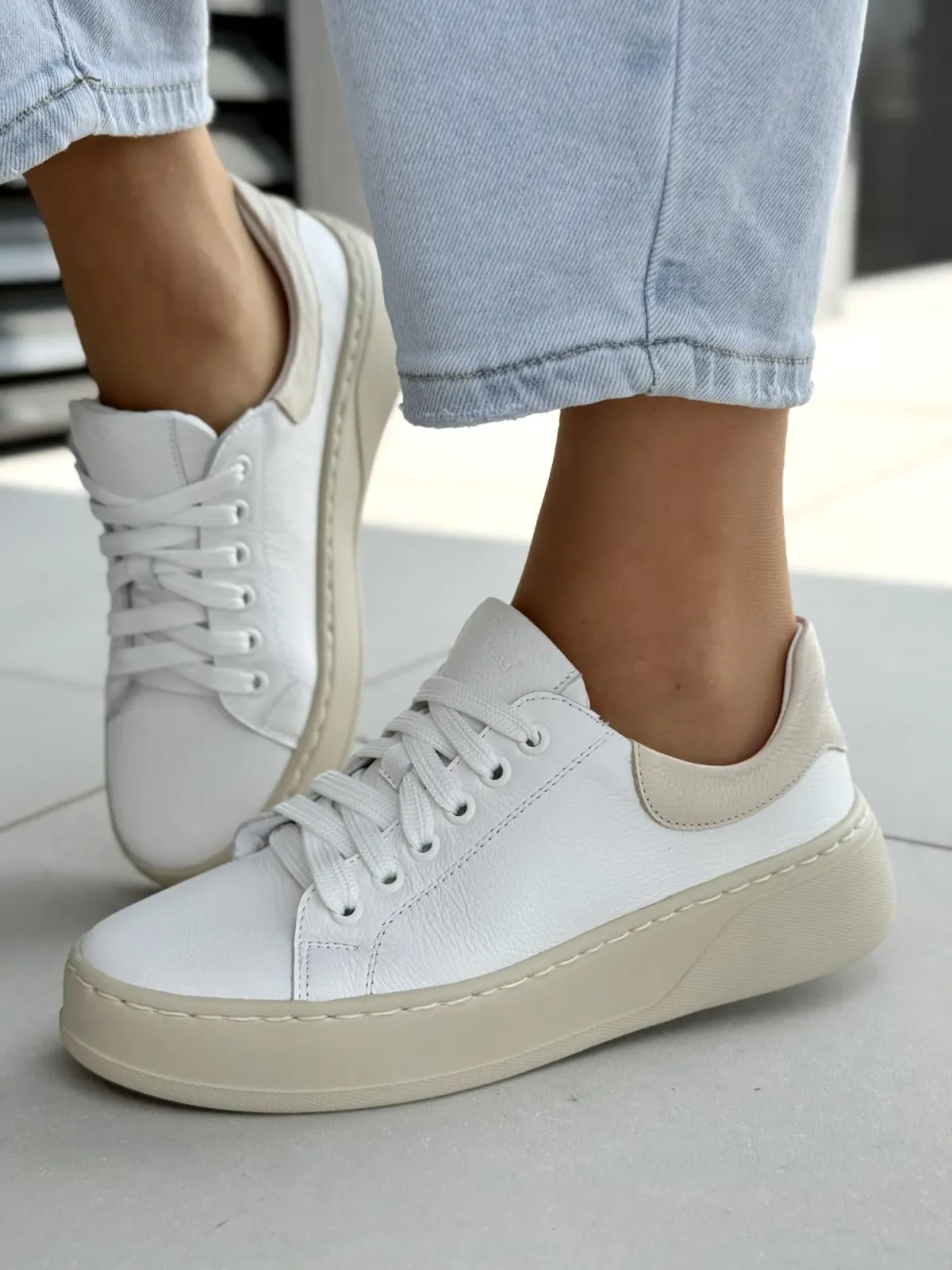 Sneakersy damskie OLEKSY ze skóry naturalnej Polskiej produkcji