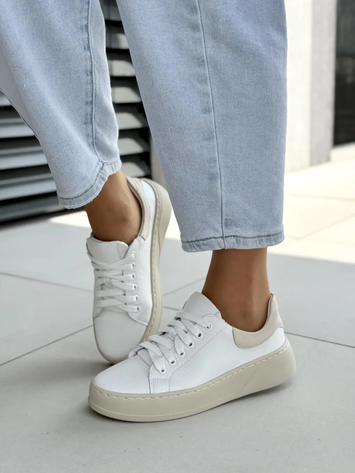 Sneakersy damskie OLEKSY ze skóry naturalnej Polskiej produkcji