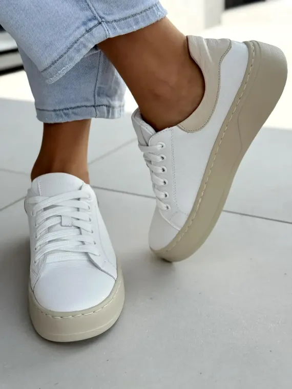 Sneakersy damskie OLEKSY ze skóry naturalnej Polskiej produkcji