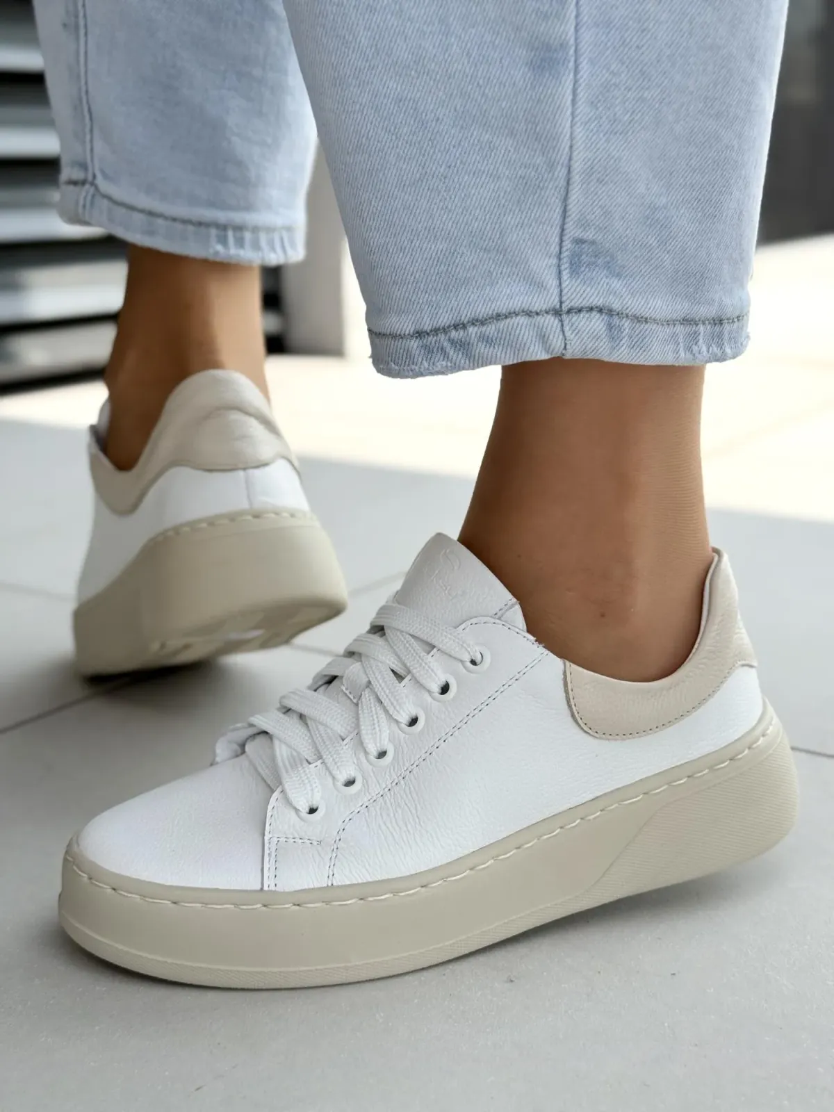 Sneakersy damskie OLEKSY ze skóry naturalnej Polskiej produkcji