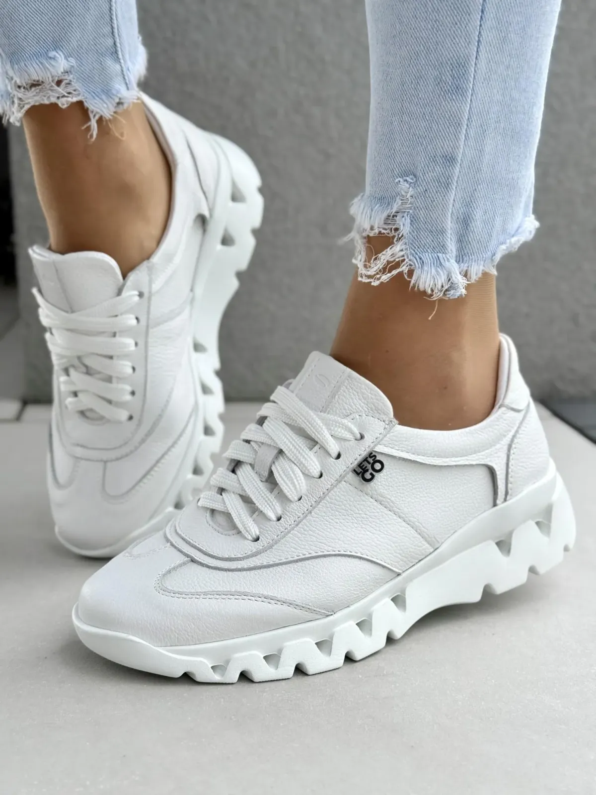 Sneakersy damskie OLEKSY ze skóry naturalnej Polskiej produkcji