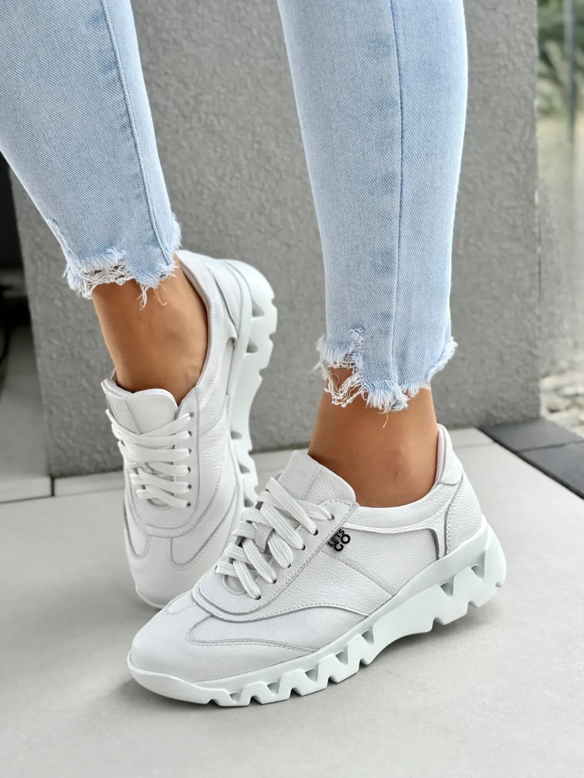 Sneakersy damskie OLEKSY ze skóry naturalnej Polskiej produkcji