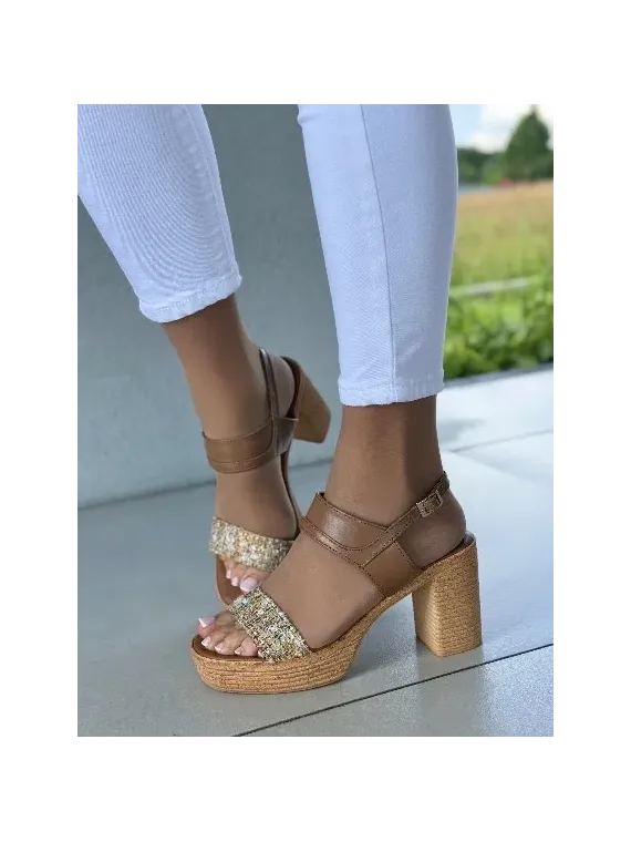 Sandałki damskie OLEKSY ze skóry naturalnej Polskiej produkcji