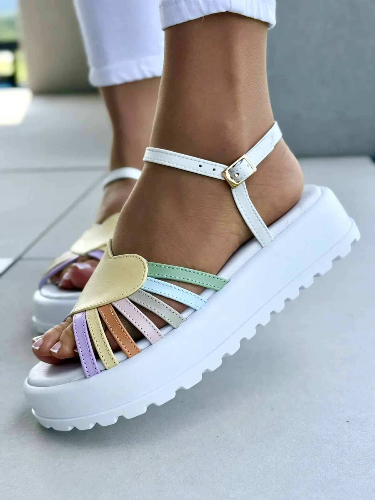 Sandałki damskie OLEKSY ze skóry naturalnej Polskiej produkcji