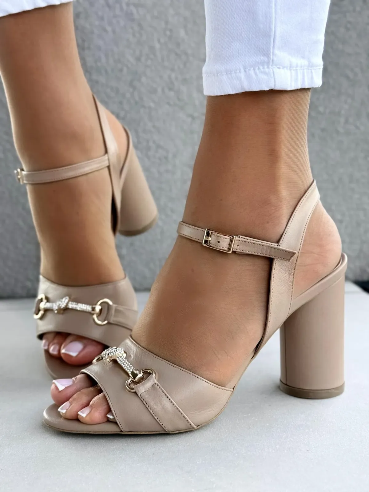 Sandałki damskie OLEKSY ze skóry naturalnej Polskiej produkcji