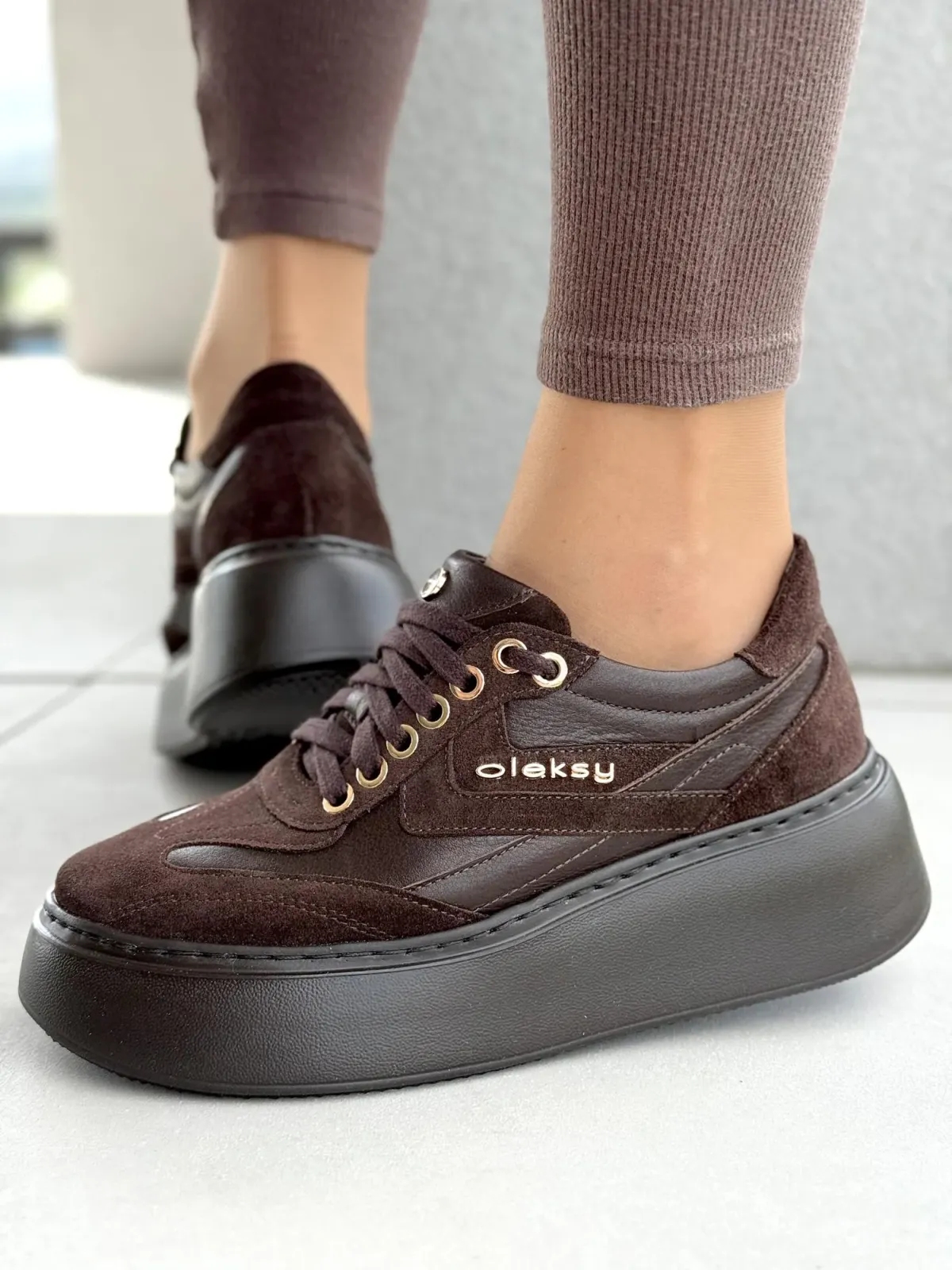 Sneakersy damskie OLEKSY ze skóry naturalnej Polskiej produkcji