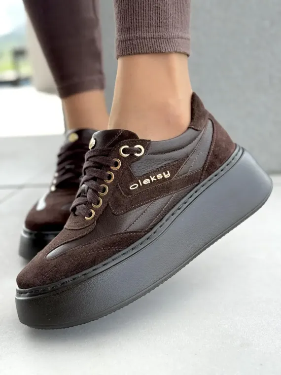 Sneakersy damskie OLEKSY ze skóry naturalnej Polskiej produkcji