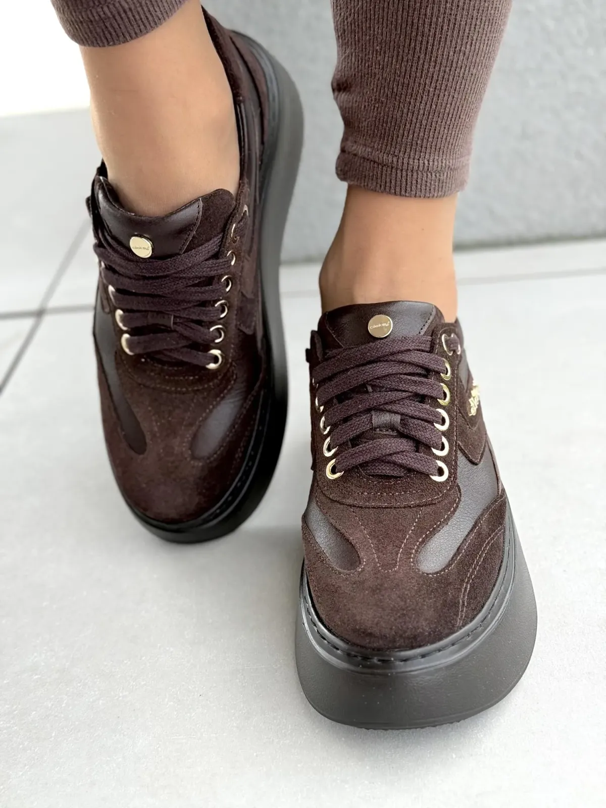 Sneakersy damskie OLEKSY ze skóry naturalnej Polskiej produkcji