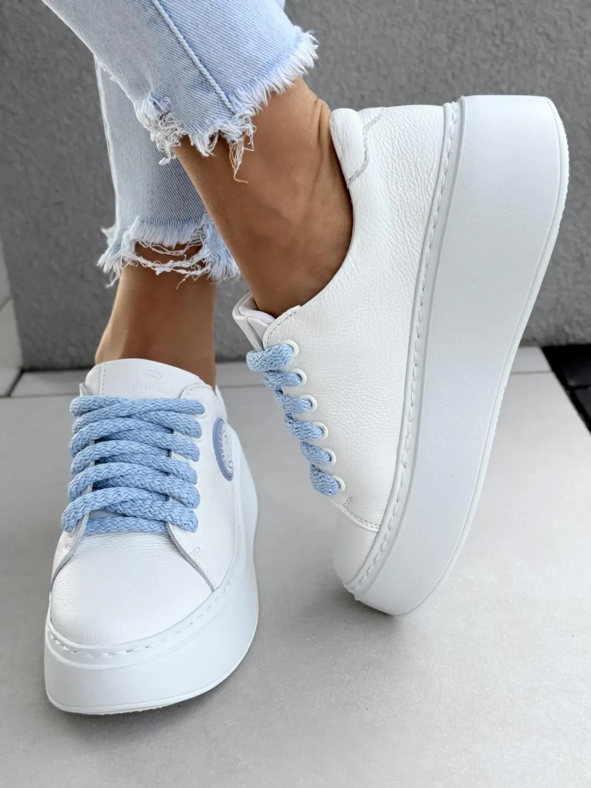 Sneakersy damskie OLEKSY ze skóry naturalnej Polskiej produkcji