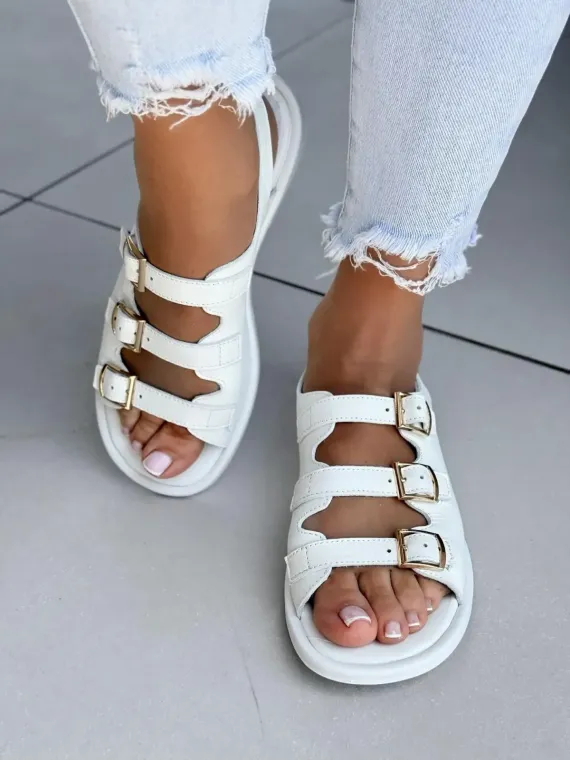 Sandałki damskie OLEKSY ze skóry naturalnej Polskiej produkcji