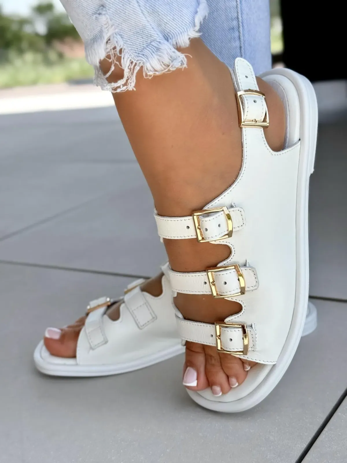 Sandałki damskie OLEKSY ze skóry naturalnej Polskiej produkcji