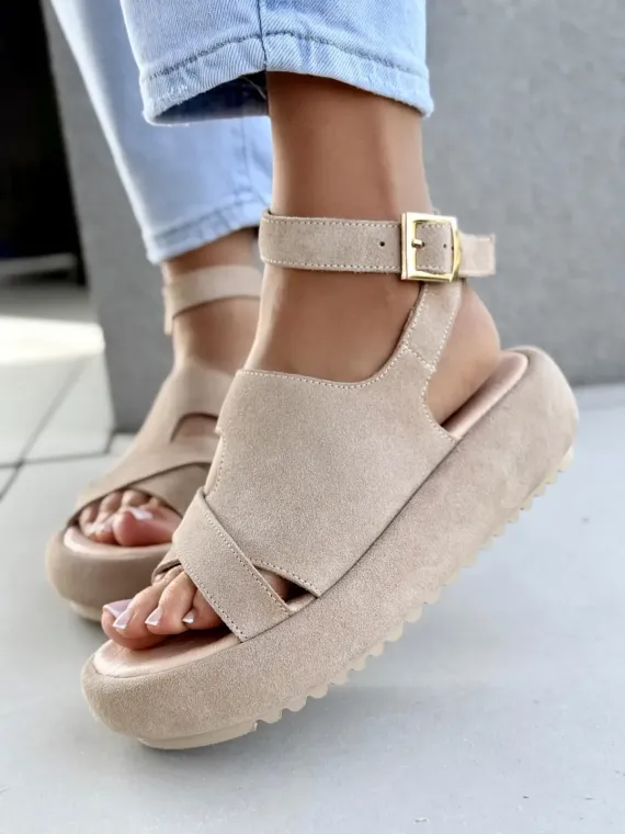 Sandałki damskie OLEKSY ze skóry naturalnej Polskiej produkcji