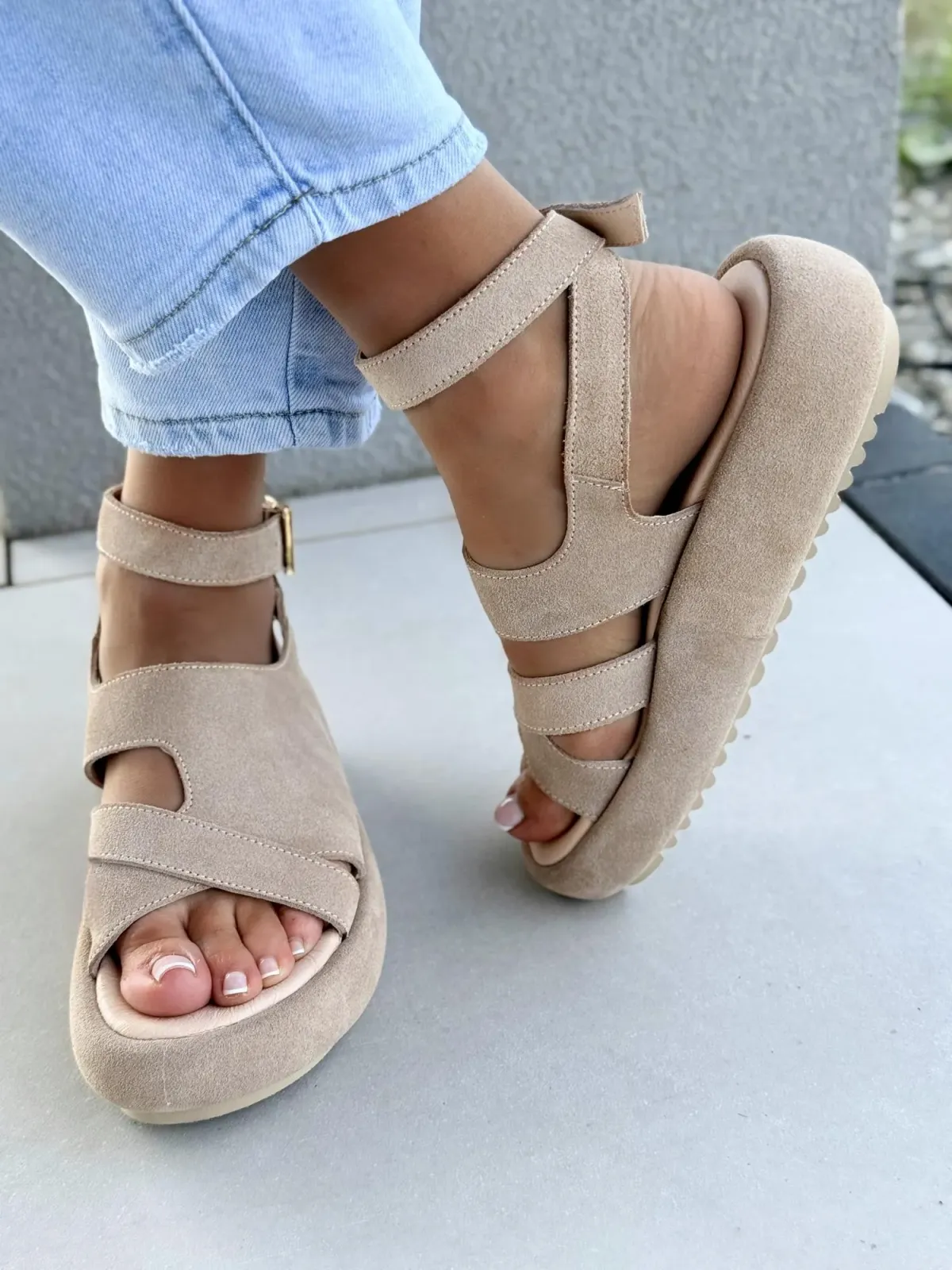 Sandałki damskie OLEKSY ze skóry naturalnej Polskiej produkcji