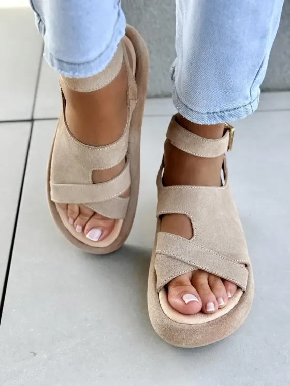 Sandałki damskie OLEKSY ze skóry naturalnej Polskiej produkcji