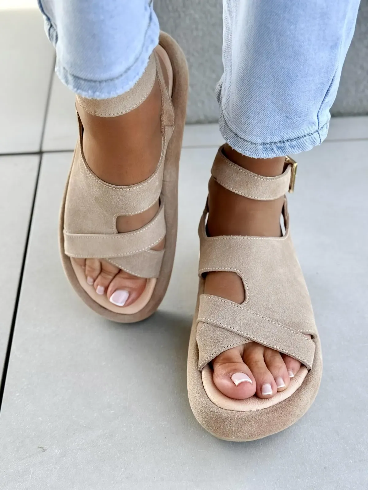 Sandałki damskie OLEKSY ze skóry naturalnej Polskiej produkcji